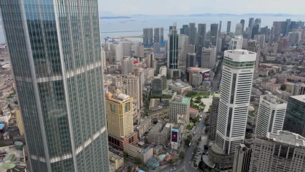 大連市内中心部の空中撮影 — ストック動画