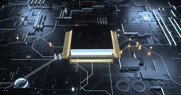 Rendering Cpu Auf Mutter Board Design — Stockfoto