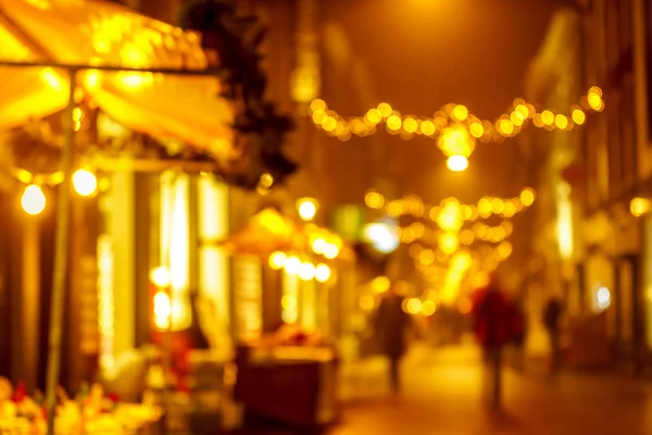 Złota Ozdoba Oświetlenie Świąteczne Centrum Miasta Dordrecht Handlowej Ulicy Pełne — Zdjęcie stockowe