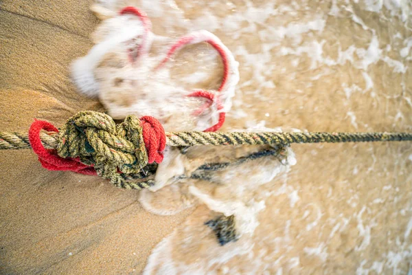 Red knotted ships rope 2