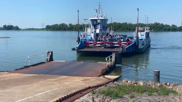 Ferryboat service between South Holland and the National Park The Biesbosch 2 — Stock Video