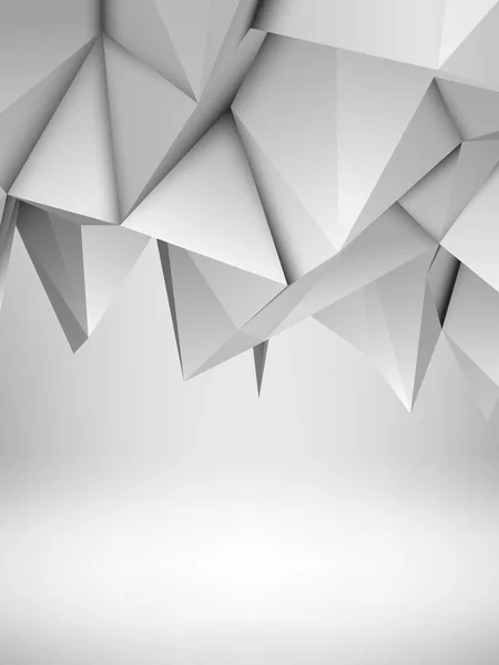 Bianco Astratto Basso Poli Mosaico Triangolare Poligonale Sfondo Concetti Design — Vettoriale Stock