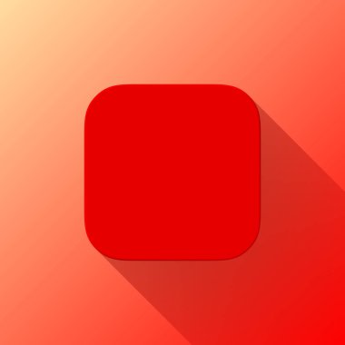 Kırmızı soyut app simgesi, boş düğme şablonu ile tasarlanmış gölge ve internet siteleri, web kullanıcı arabirimleri, UI ve uygulamaları, apps için gradyan arka planı düz. Vektör çizim.