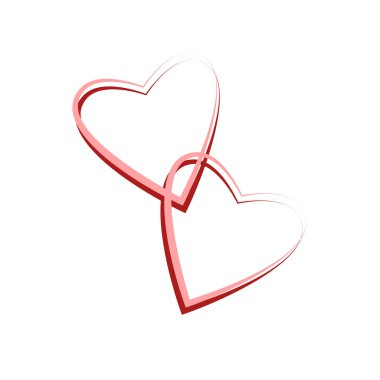 Beyaz arka plan üzerinde izole kalp simgesi. Tutku aşk, sağlık kavramı. Sevgililer günü metin simgesiyle. Basit öğe. Vektör düz tasarımı