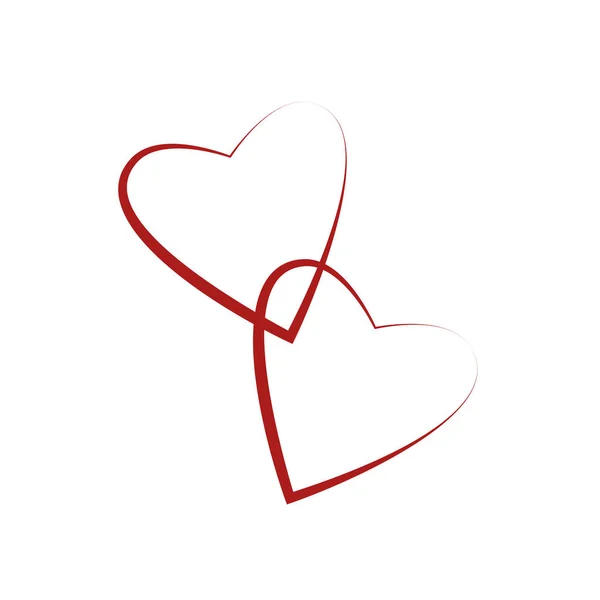 在白色背景上隔离的心脏图标 激情的爱 健康的理念 带文字的情人节符号 简单的元素 矢量平面设计 — 图库矢量图片