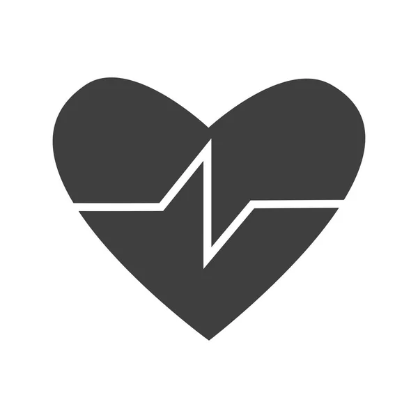 Icono Corazón Negro Aislado Sobre Fondo Blanco Pasión Amor Forma — Vector de stock