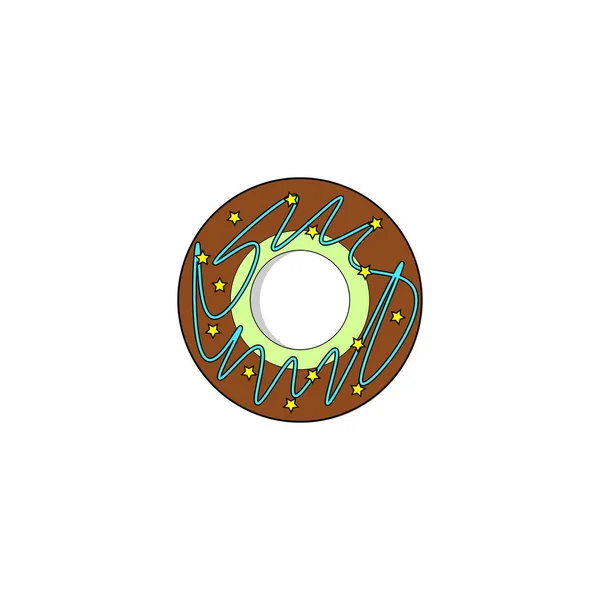 Donut Colorido Aislado Sobre Fondo Blanco Donut Con Chocolate Dulces —  Fotos de Stock