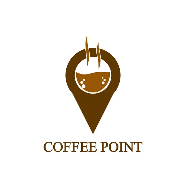 咖啡与位置标记查出在白色背景 卡普奇诺 浓咖啡 一杯热饮 早餐时间到了矢量平面图标 — 图库矢量图片