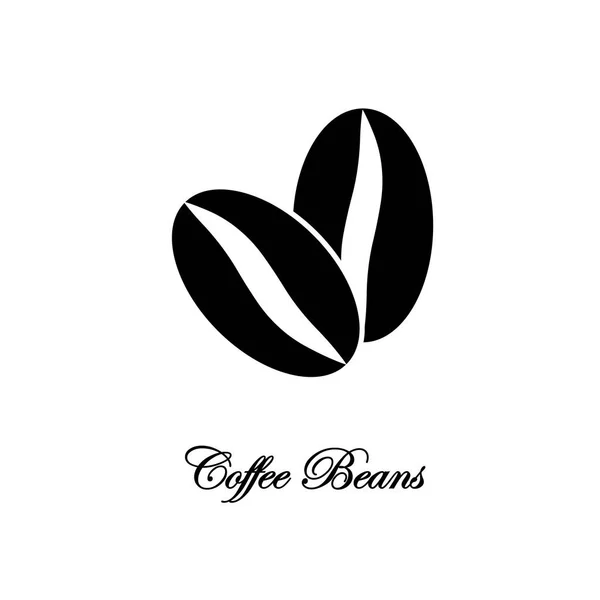 咖啡豆查出在白色背景 有机商店 咖啡馆的标志 矢量平面设计 — 图库矢量图片