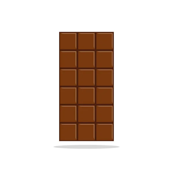 Шоколадная Плитка Белом Фоне Какао Вкусная Закуска Векторная Плоская Конструкция — стоковый вектор