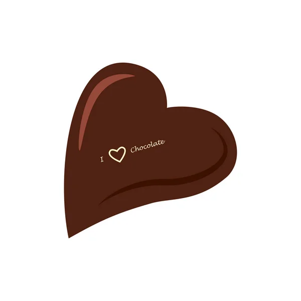 Corazón Caramelo Chocolate Aislado Sobre Fondo Blanco Cacao Delicioso Bocadillo — Vector de stock