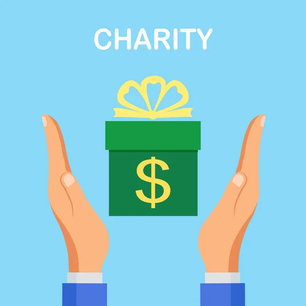 Donera Pengar Till Välgörenhet Konceptet Donationen Burk Box Isolerad Bakgrunden — Stock vektor