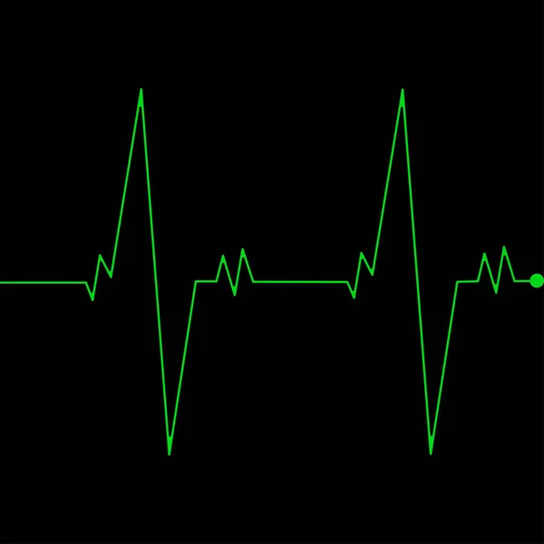 Sistema Monitorización Cardiovascular Aislado Sobre Fondo Negro Pulso Cardíaco Señal — Archivo Imágenes Vectoriales