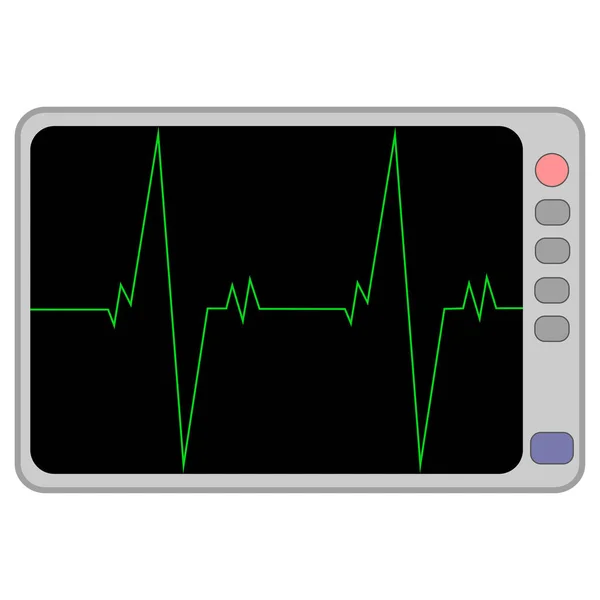 Cardio Monitoring System Isolated Black Background Heart Pulse Signal Heartbeat — Stock Vector