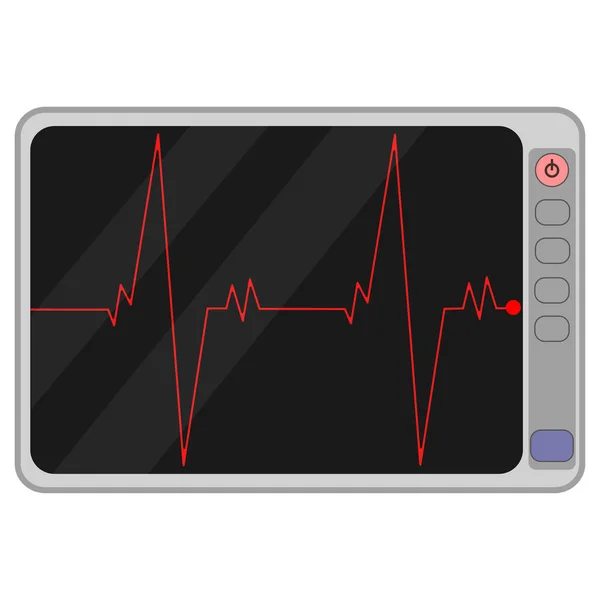 Cardio Monitoringsysteem Geïsoleerd Zwarte Achtergrond Hart Puls Signaal Heartbeat Elektrocardiogram — Stockvector