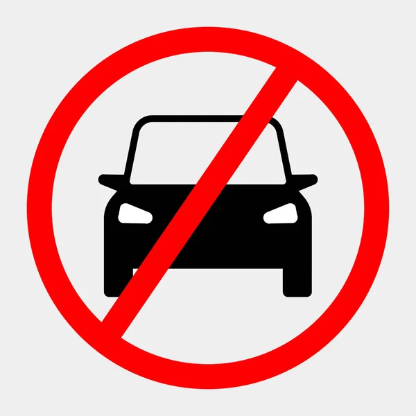 ブラックとオート ホワイト バック グラウンドの分離記号を禁止 禁止されます 自動車のアイコン 正面から見た図 ビジネス セダン ベクトル — ストックベクタ