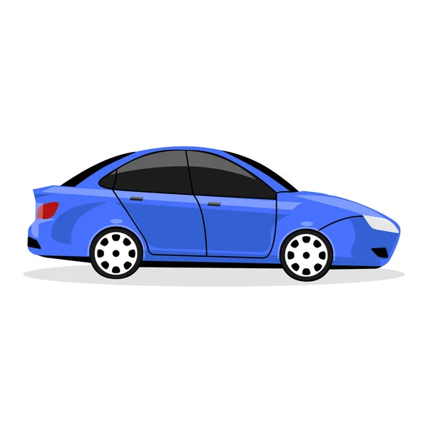 Modré Auto Izolovaných Bílém Pozadí Auto Automobilové Ikony Obchodní Sedan — Stockový vektor