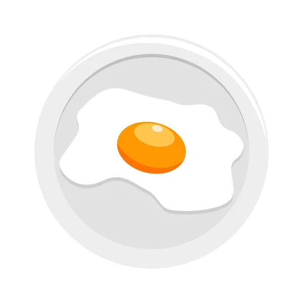Жареное яйцо на завтрак, обед. Еда с желтком. Вид сверху . — стоковый вектор