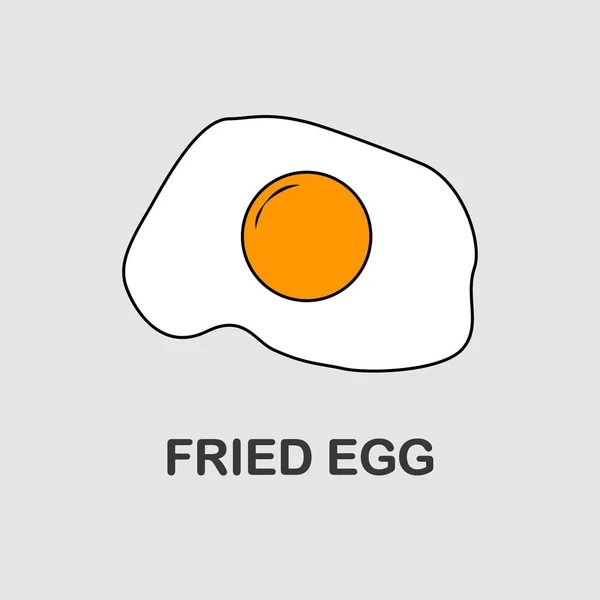 Jajko sadzone na śniadanie, obiad. Posiłek z żółtka. Widok z góry. — Wektor stockowy