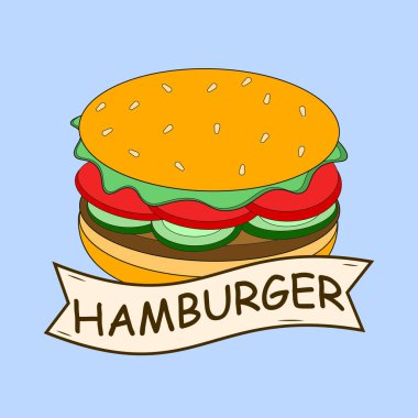 Beyaz arka plan üzerinde izole Burger sandviç. Fast food menü. Hamburger ile sığır eti, peynir