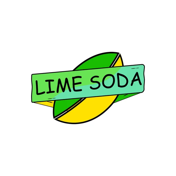 Logo lime szóda elszigetelt fehér background. Limonádé ital. — Stock Vector