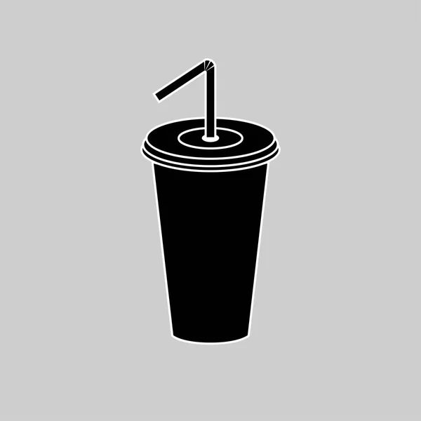 Copa de soda con paja aislada sobre fondo blanco. Bebida de limonada — Archivo Imágenes Vectoriales