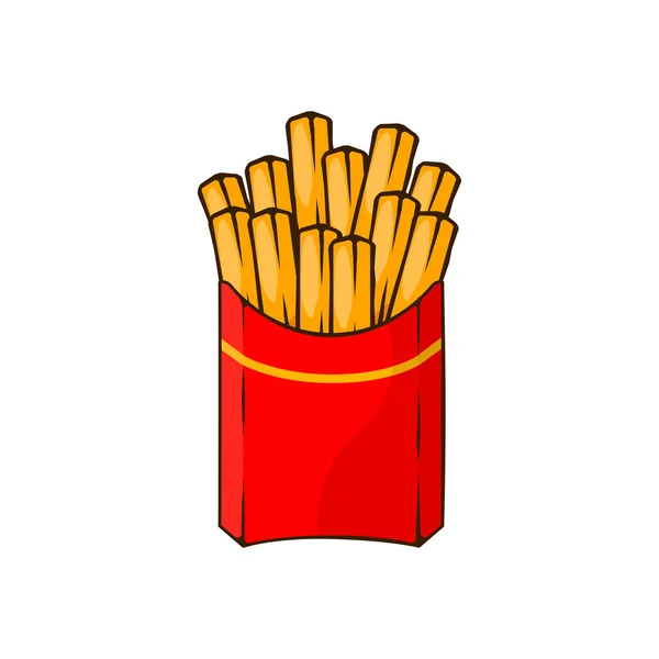 Patate fritte francesi in scatola di carta isolata su sfondo bianco. Fast food — Vettoriale Stock