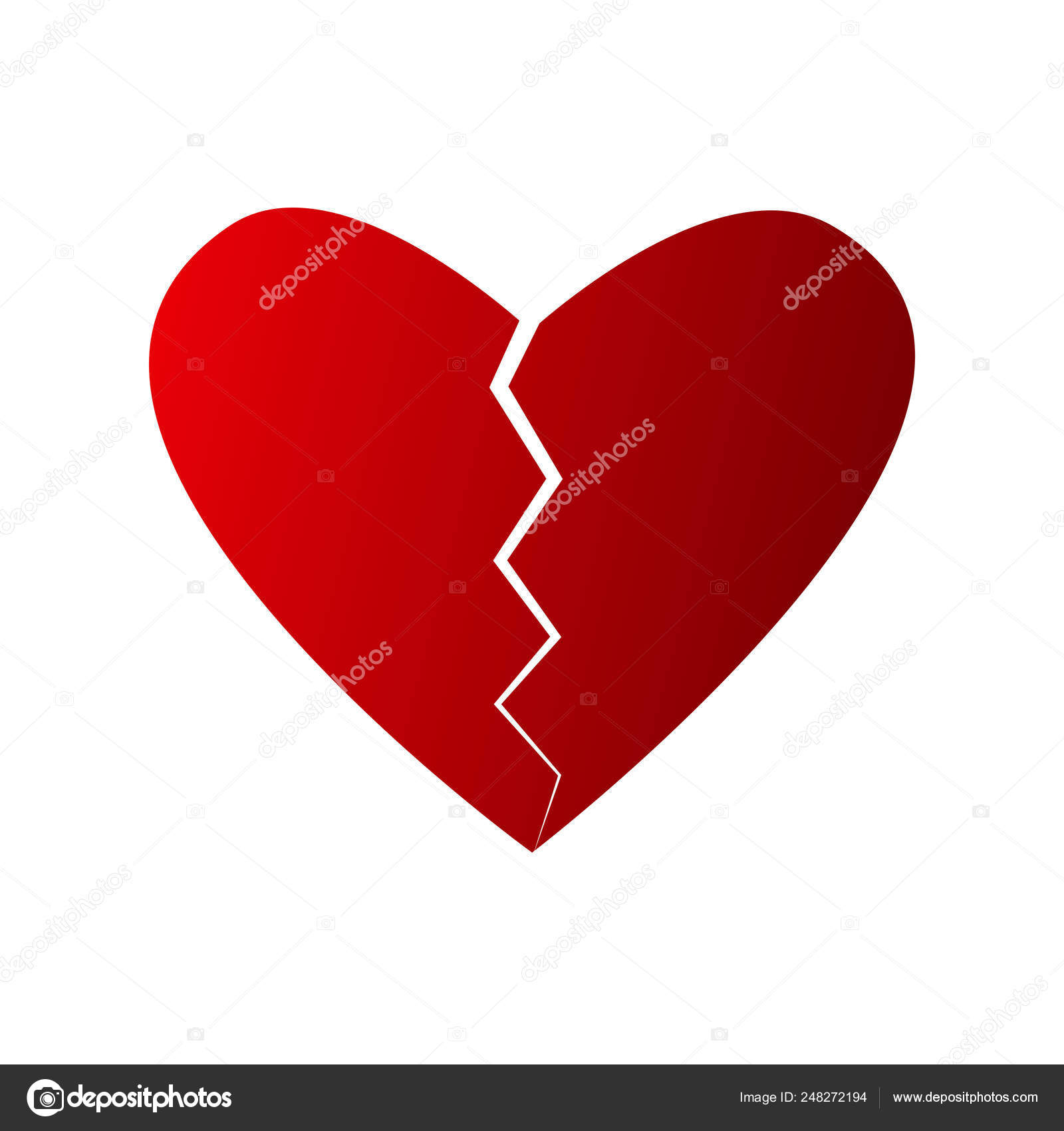Rotes gebrochenes Herz Symbol isoliert auf weißem Hintergrund. Leidenschaft  Liebe Form, Gesundheit Stock-Vektorbild von ©Sergey91988 248272194, image size:1600x1700