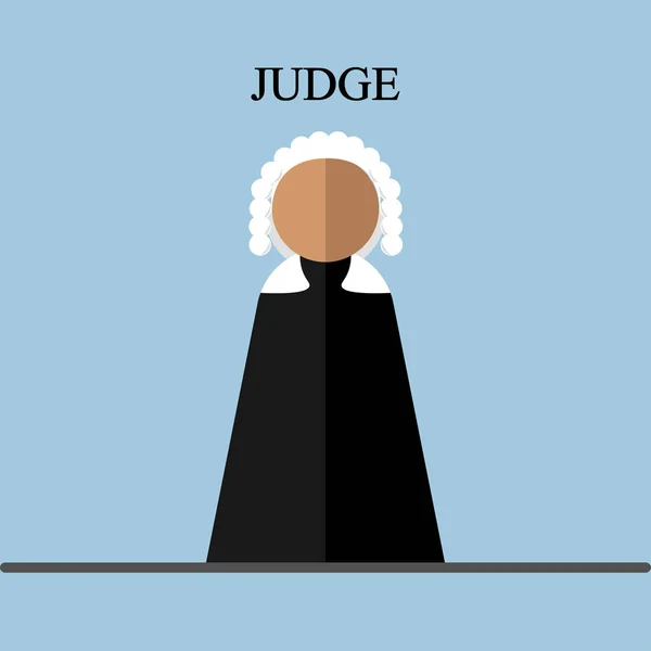 Juez en la sala de la corte, icono del abogado aislado en segundo plano. Derecho jurídico, justicia — Vector de stock