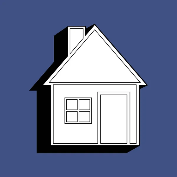 Wohnhaus isoliert im Hintergrund. Häuschen im Liniendesign. Immobilien — Stockvektor