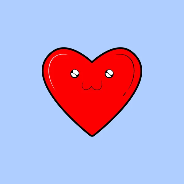 Icono corazón rojo aislado en el fondo. Amor pasional, concepto de salud — Vector de stock