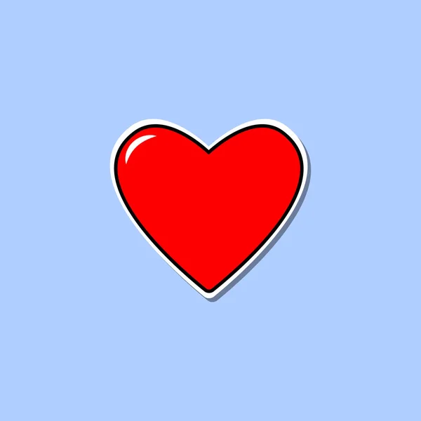 赤いハートのアイコンが背景に分離されました。情熱の愛、健康概念。バレンタインの日のシンボル — ストックベクタ