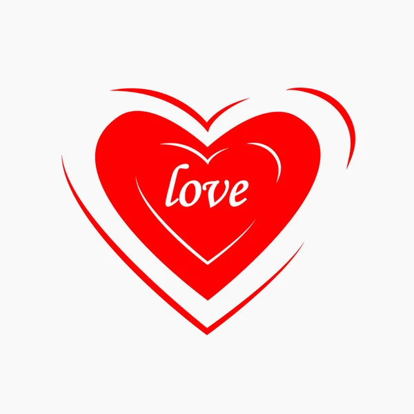 Ícone de coração vermelho isolado no fundo. Amor de paixão, conceito de saúde. Símbolo dia dos namorados — Vetor de Stock