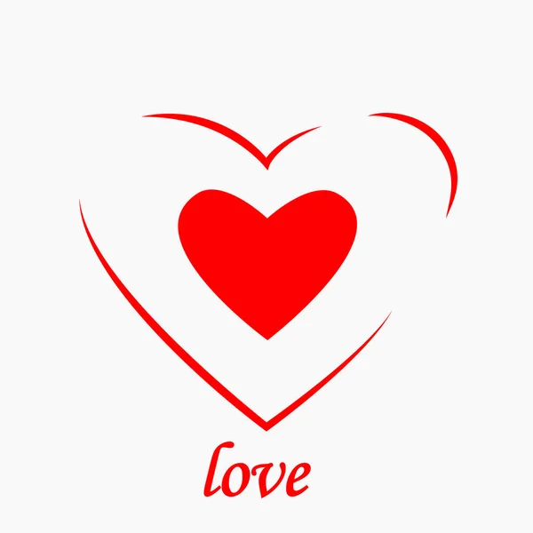 Rotes Herzsymbol isoliert auf dem Hintergrund. Leidenschaft Liebe, Gesundheitskonzept. Valentinstag-Symbol — Stockvektor