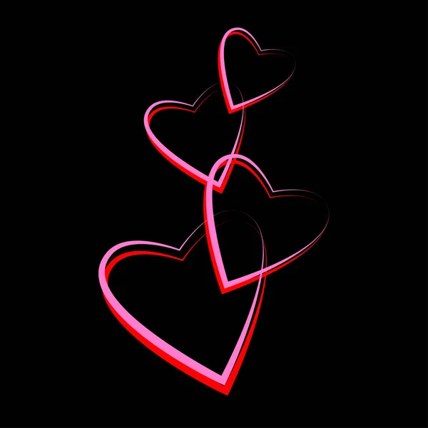 Rotes Herzsymbol isoliert auf dem Hintergrund. Leidenschaft Liebe, Gesundheitskonzept. Valentinstag-Symbol. — Stockvektor
