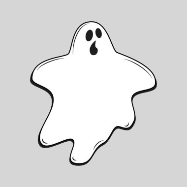 Cadılar Bayramınız Kutlu Olsun. Fısıltı hayalet karakteri, ifadeler