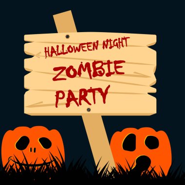 Halloween geceler poster, zombi parti için davet. 