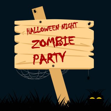 Halloween geceler poster, zombi parti için davet. 