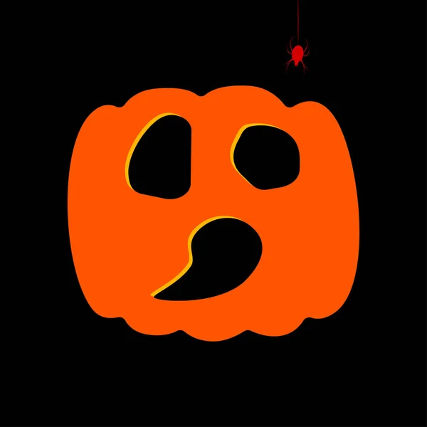 Glad halloween. Orange pumpa uttryckssymboler — Stock vektor