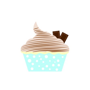 Nefis pasta, muffin beyaz arka plan üzerinde izole. Renkli tatlı 