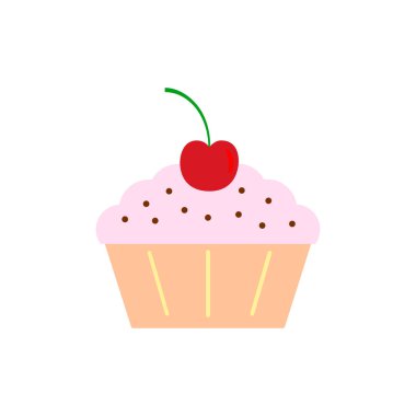 Nefis pasta, muffin beyaz arka plan üzerinde izole. Renkli tatlı 