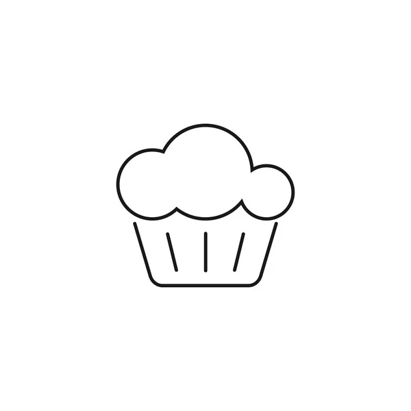 Delicioso icono de pastel, muffin aislado sobre fondo blanco . — Archivo Imágenes Vectoriales