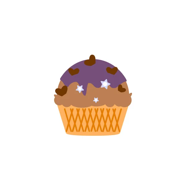 Delicioso pastel, muffin aislado sobre fondo blanco. Dulce colorido — Archivo Imágenes Vectoriales