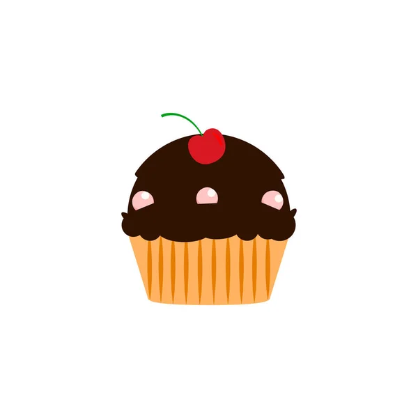 Lekkere cake, muffin geïsoleerd op een witte achtergrond. Kleurrijke sweet — Stockvector