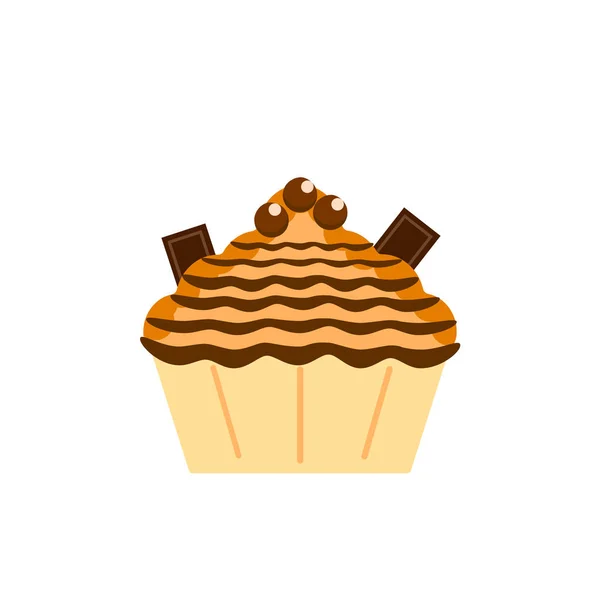 Delicioso pastel, muffin aislado sobre fondo blanco. Dulce colorido — Archivo Imágenes Vectoriales