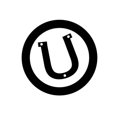 Altın sikke üzerinde arka izole at nalı ile. Şanslı işareti. Vektör düz çizim