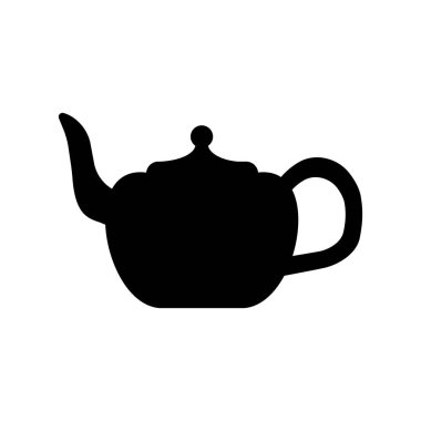 Beyaz arkaplanda izole edilmiş eski porselen çaydanlık simgesi