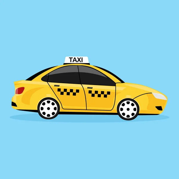 Žluté taxi auto izolované na pozadí. Taxík, automobil. — Stockový vektor