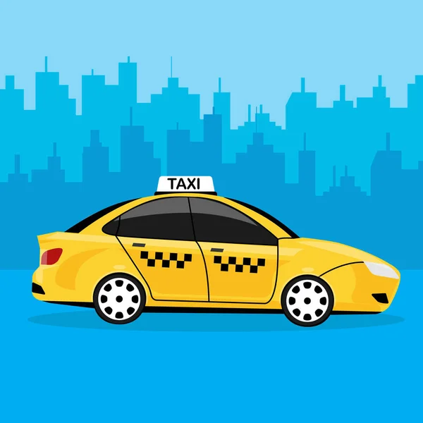 Žluté taxi auto izolované na pozadí. Taxík, automobil — Stockový vektor