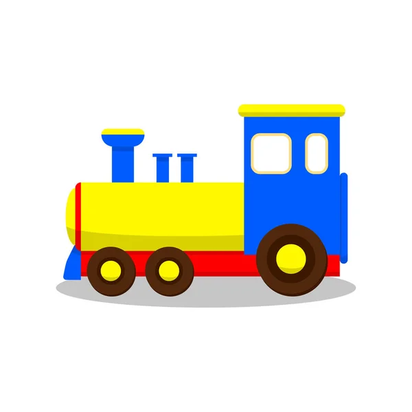 Kinderspeelgoed geïsoleerd op witte achtergrond. Vintage houten speelgoed trein — Stockvector